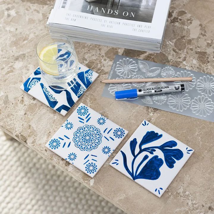 Mini kreatívna sada na maľovanie na porcelán - Podložky — obrázok 5