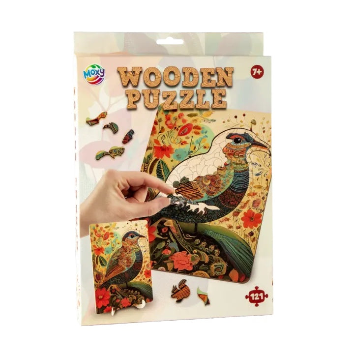 MOXY Drevené puzzle Vták 130ks - umelecké — obrázok 5