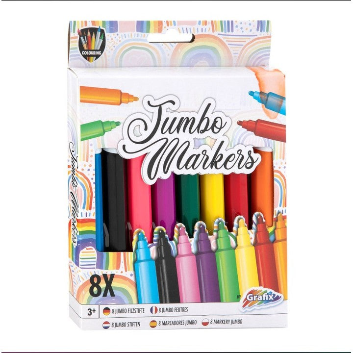 MOXY Sada fixiek Jumbo 8 farieb - Detské výtvarné fixky — obrázok 1