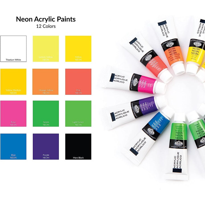 Neónové akrylové farby Royal & Langnickel 12 x 12 ml — obrázok 1