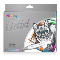 Obojstranné pastelové skicovacie fixky Colorino Artist 12 ks — obrázok 1