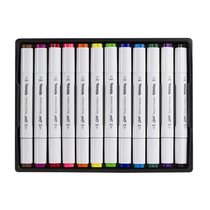 Obojstranné skicovacie fixky Colorino Artist 12 ks — obrázok 2