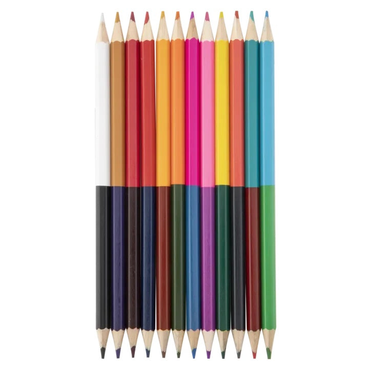 Obojstranné vyfarbovacie ceruzky 12x - 24 farieb — obrázok 2