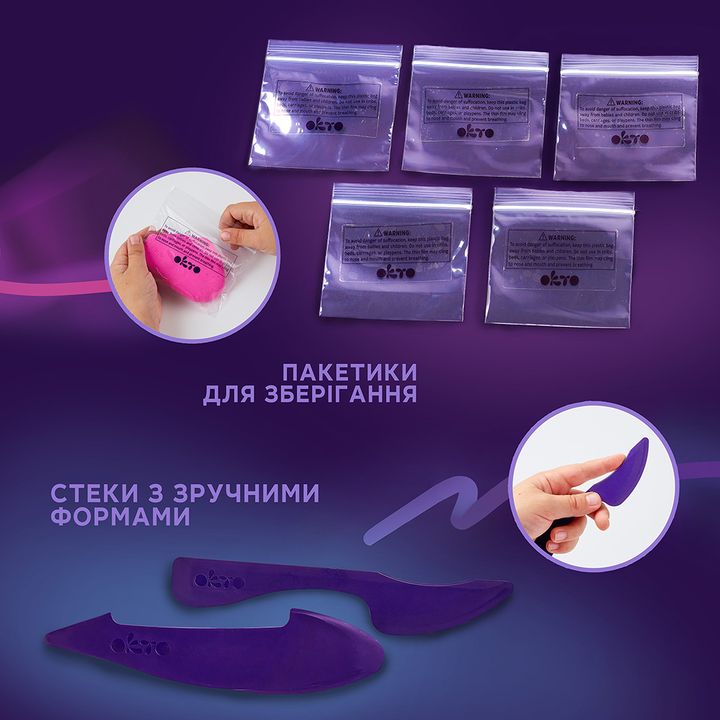 OKTO kreatívna sada samotvrdnúcej hmoty 18 odtieňov — obrázok 4