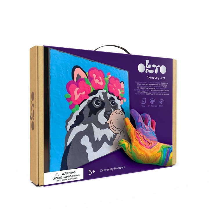 OKTO maľovanie samotvrdnúcou hmotou 30 x 30 cm Medvedík čistotný — obrázok 1