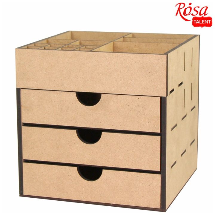 Organizér z MDF s 3 zásuvkami ROSA TALENT 20.5x20.5x20 cm — obrázok 1
