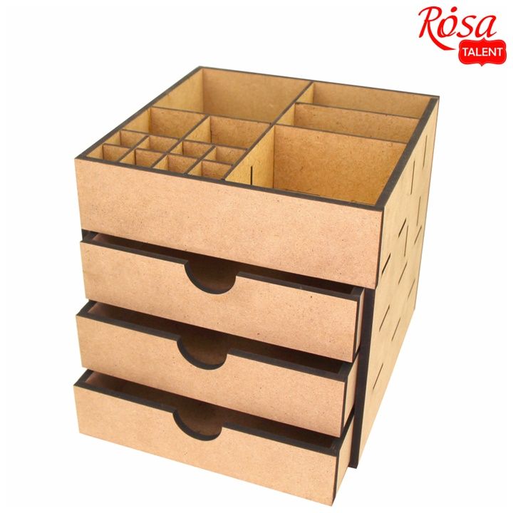 Organizér z MDF s 3 zásuvkami ROSA TALENT 20.5x20.5x20 cm — obrázok 2