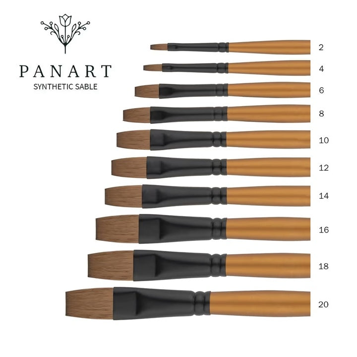 PanArt 1121 - plochý akvarelový štetec zo soboľa | rôzne veľkosti | rôzne veľkosti — obrázok 2