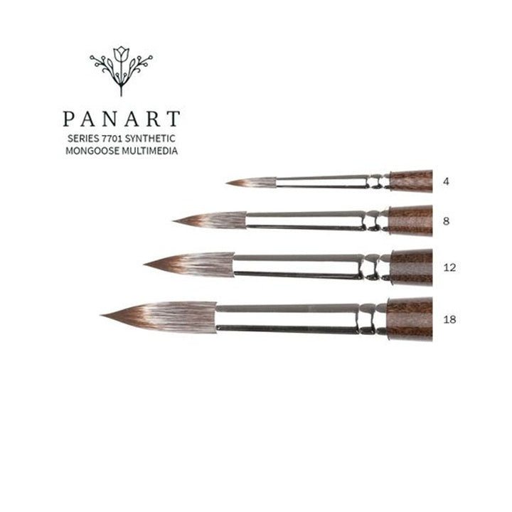 PanArt 7701 okrúhly štetec - syntetické mangustie štetiny | rôzne veľkosti
