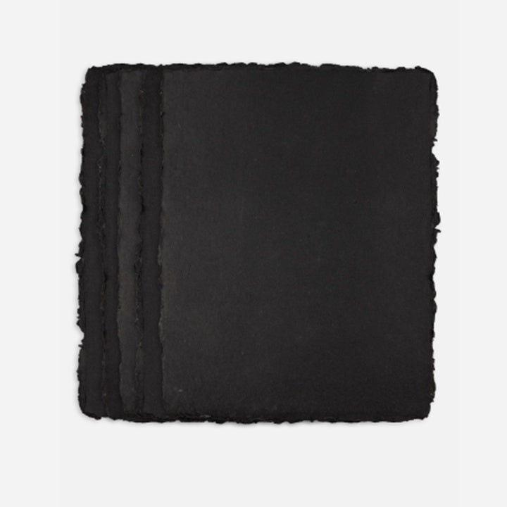 PanArt čierny handmade papier A4 – 10 ks, trhané okraje
