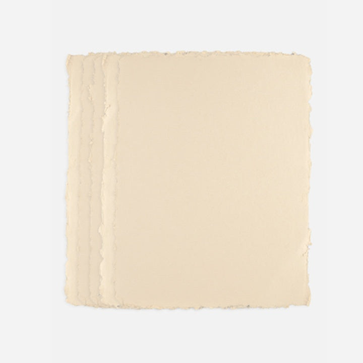 PanArt krémový handmade papier A4 – 10 ks, trhané okraje