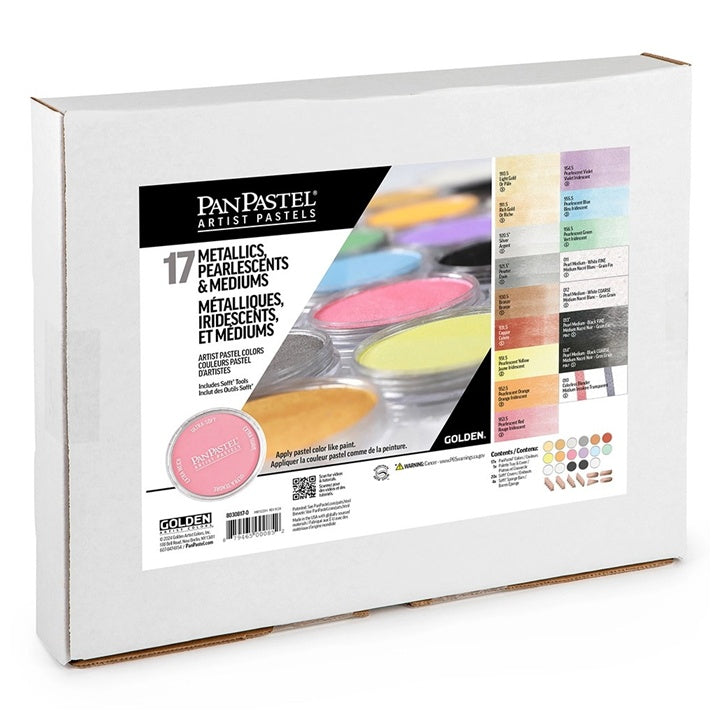 PanPastel sada metalických a perleťových pastelov a médií Golden - 17 ks — obrázok 1
