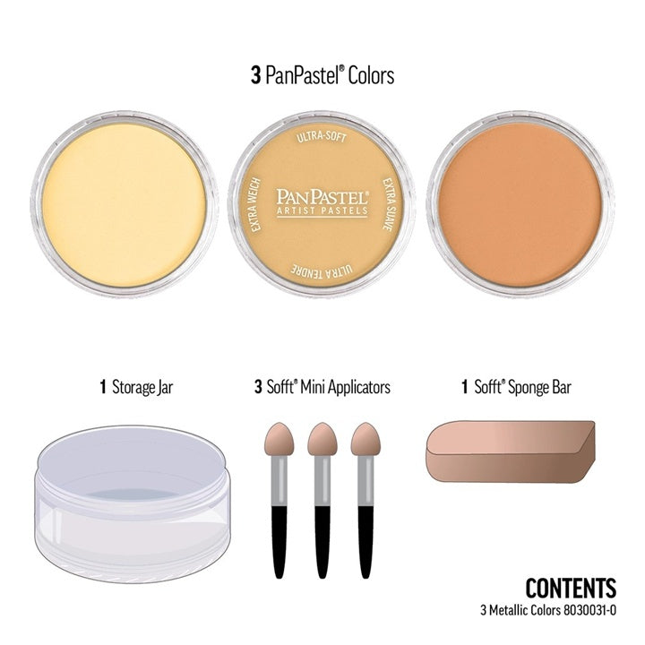 PanPastel sada metalických pastelov Golden - 3 ks — obrázok 3