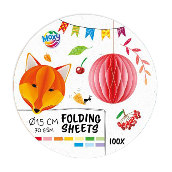 Papier na skladanie okrúhly 15 cm mix 10 farieb | 100 listov — obrázok 2