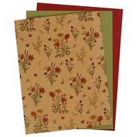 Papier z umelej kože Flowers - 3 listy, 1 balenie