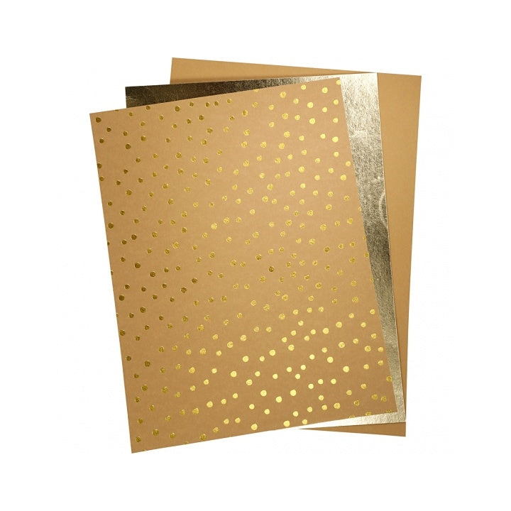 Papier z umelej kože Gold - 3 listy, 1 balenie