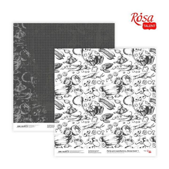 Papiere na scrapbooking 30.48 x 30.48 cm Recipe book  | rôzne motívy — obrázok 1