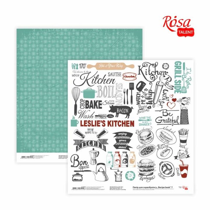 Papiere na scrapbooking 30.48 x 30.48 cm Recipe book  | rôzne motívy — obrázok 5