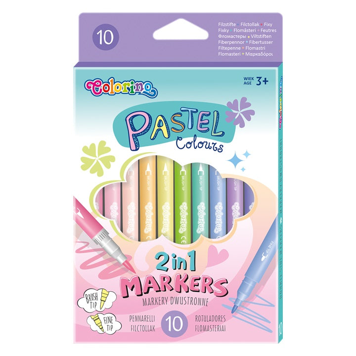 Pastelové obojstranné fixky Colorino 10 ks — obrázok 1