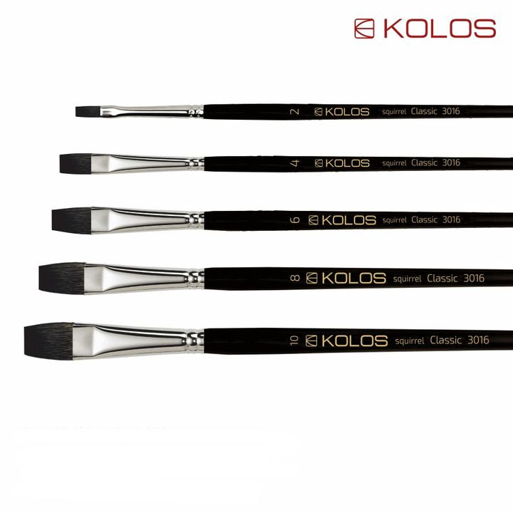 Plochý štetec z veveričky KOLOS Classic 3016 | rôzne veľkosti — obrázok 1