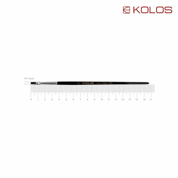 Plochý štetec z veveričky KOLOS Classic 3016 | rôzne veľkosti — obrázok 3