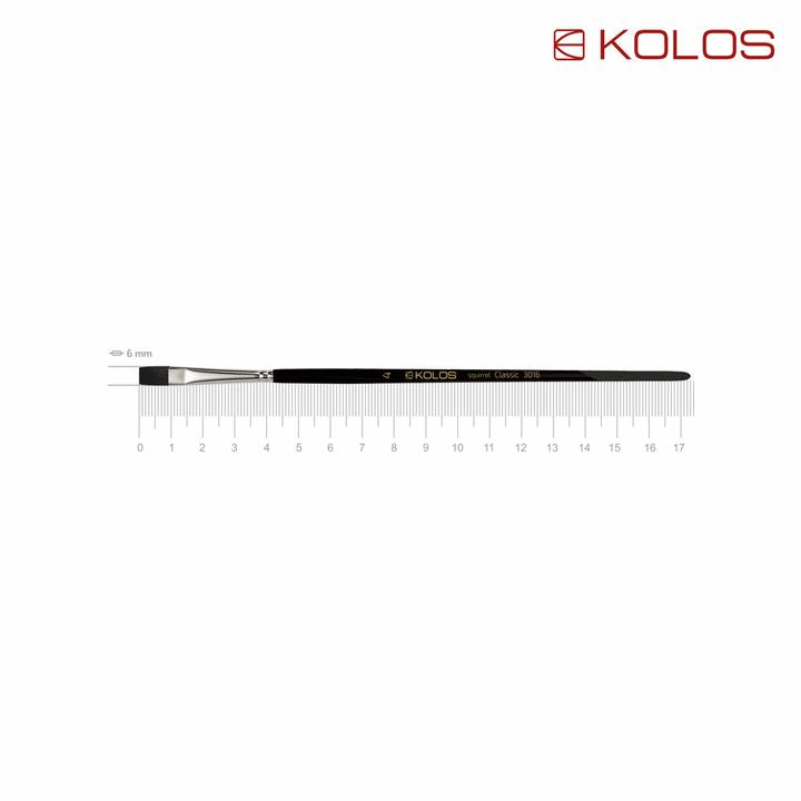 Plochý štetec z veveričky KOLOS Classic 3016 | rôzne veľkosti — obrázok 4