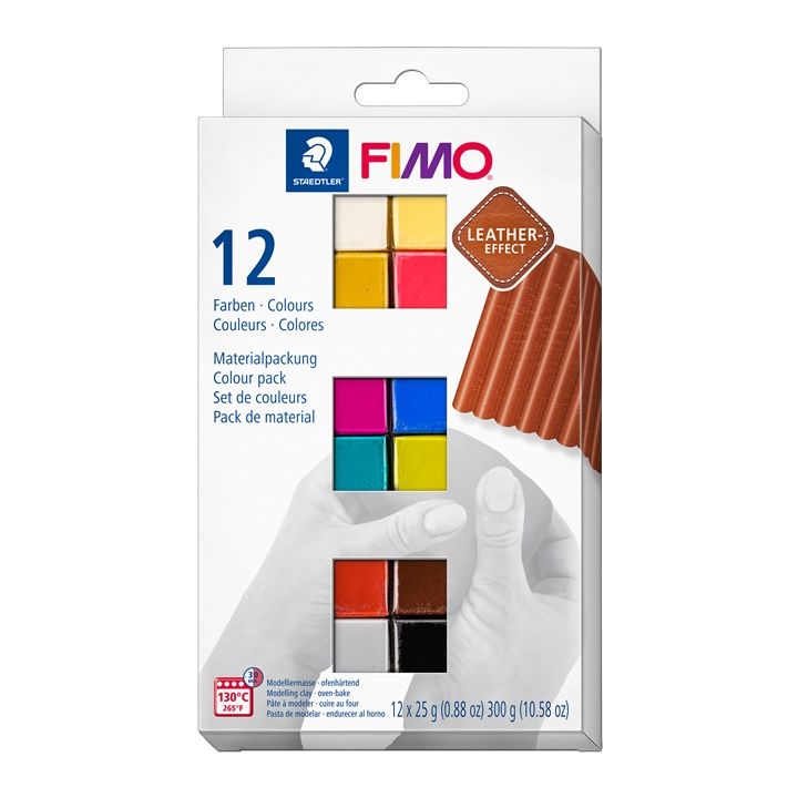 Polymérová hmota sada FIMO Leather Effect 12x25g