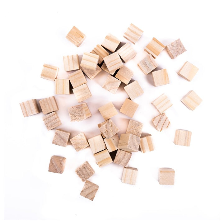 Prírodné drevené kocky 15x15 mm / sada 49 ks — obrázok 2