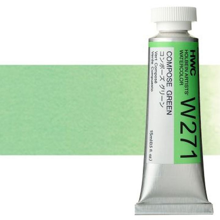 Profesionálne akvarelové farby Holbein Artists 15 ml  | zelené odtiene — obrázok 14