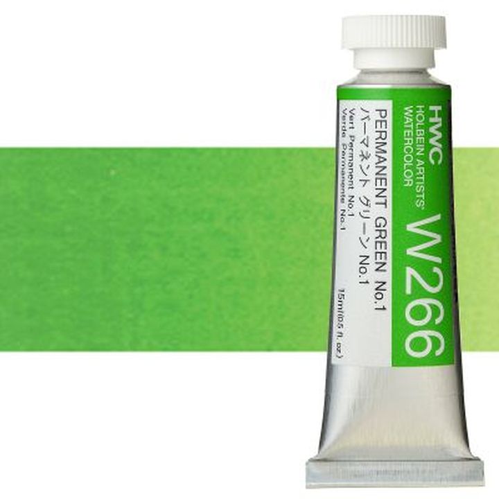 Profesionálne akvarelové farby Holbein Artists 15 ml  | zelené odtiene — obrázok 10