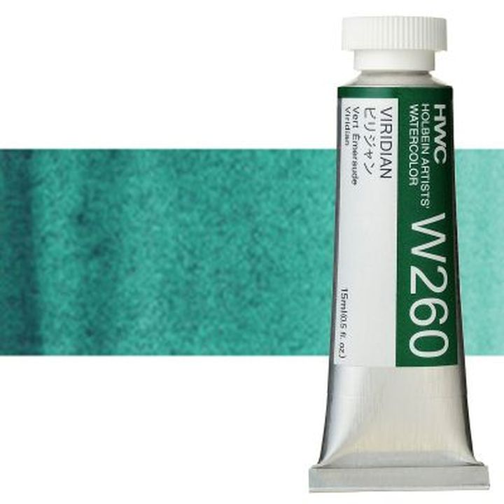 Profesionálne akvarelové farby Holbein Artists 15 ml  | zelené odtiene — obrázok 4