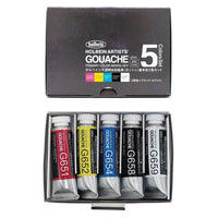 Profesionálne gvašové farby Holbein Artists - základná sada 5 x 15 ml — obrázok 1