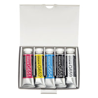 Profesionálne gvašové farby Holbein Artists - základná sada 5 x 15 ml — obrázok 2