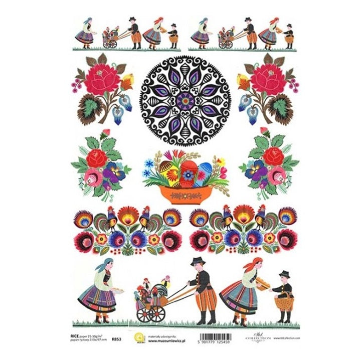 Ryžový papier A4 ITD - Folklór - R853