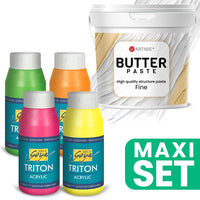 Sada 3D pasty ARTMIE Butter a akrylových farieb TRITON - fluorescenčné odtiene