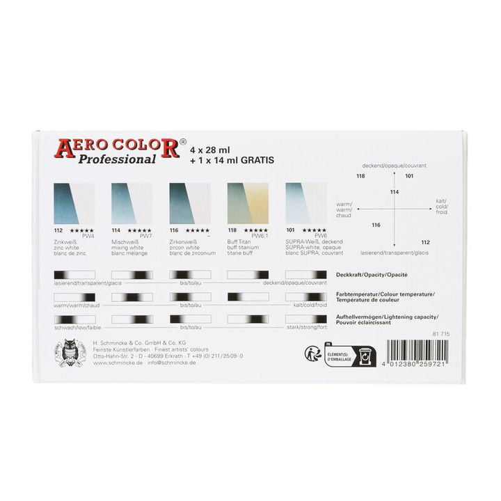 Sada Aero Color White Schmincke 4x28ml a 1x14ml — obrázok 3
