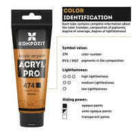 Sada akrylových farieb ACRYL PRO METALLIC 12x75 ml — obrázok 6