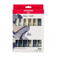 Sada akrylových farieb AMSTERDAM dream and create Grey 12 x 20 ml