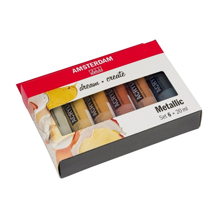 Sada akrylových farieb AMSTERDAM dream and create Metallic 6 x 20 ml