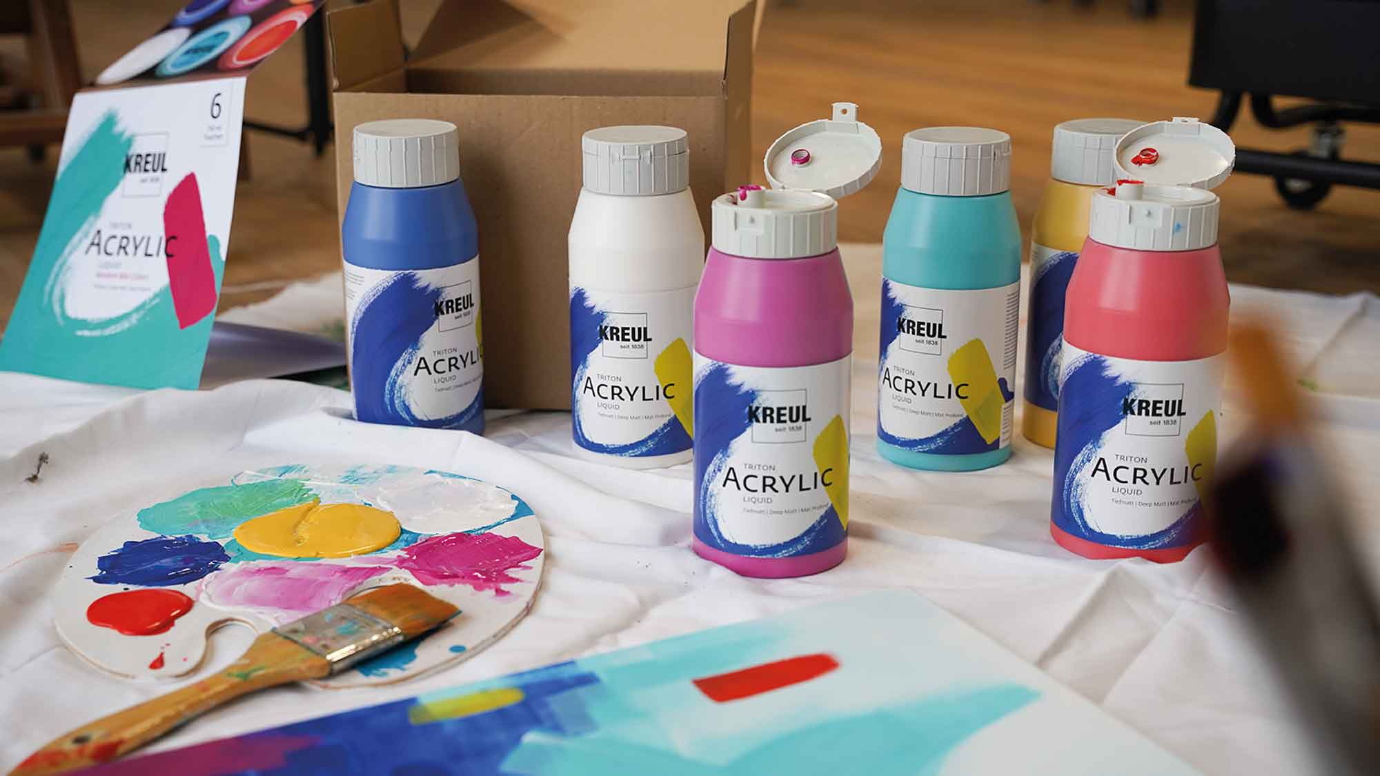 Sada akrylových farieb KREUL Triton Modern Mix Colors 6 x 750 ml — obrázok 3