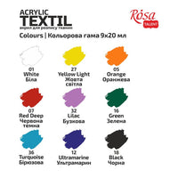 Sada akrylových farieb na textil STYLE ROSA TALENT 9x20 ml — obrázok 4