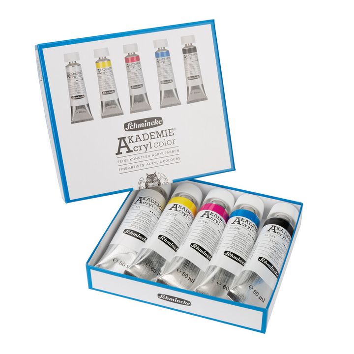 Sada akrylových farieb v tubách Schmincke AKADEMIE 5x60 ml — obrázok 2