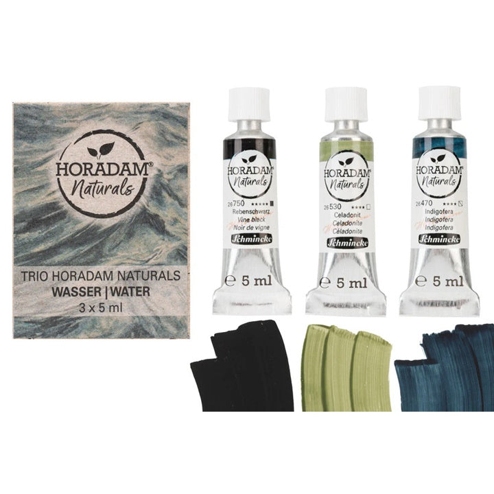 Sada akvarelových farieb Trio Water HORADAM Naturals 3x5 ml — obrázok 2