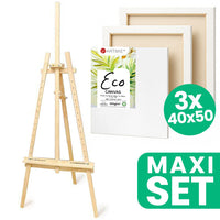 Sada ateliérového stojanu ARTMIE a 3 maliarskych plátien ECO 40x50 cm