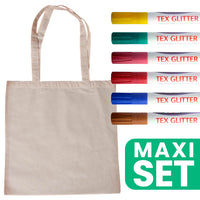 Sada bavlnenej tašky a fixiek na textil