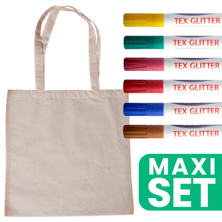 Sada bavlnenej tašky a fixiek na textil