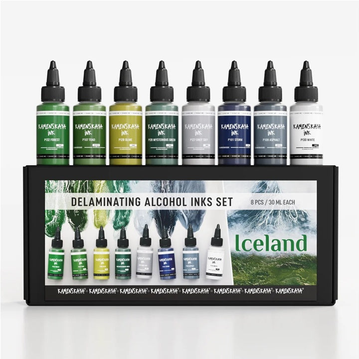 Sada delaminačných atramentov KAMENSKAYA 'Iceland' 8x30 ml — obrázok 1