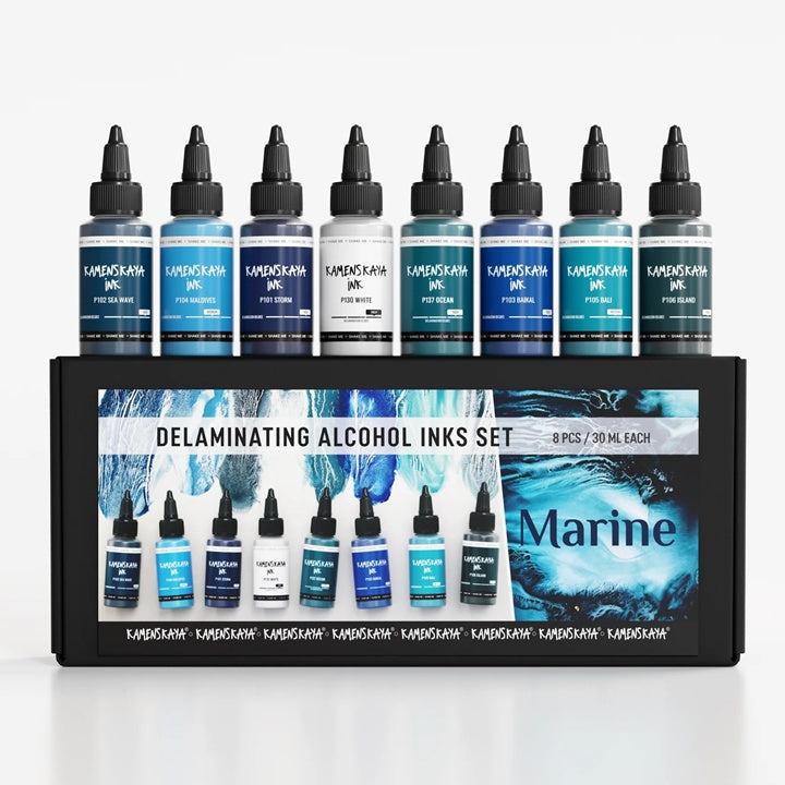 Sada delaminačných atramentov KAMENSKAYA 'Marine' 8x30 ml — obrázok 1