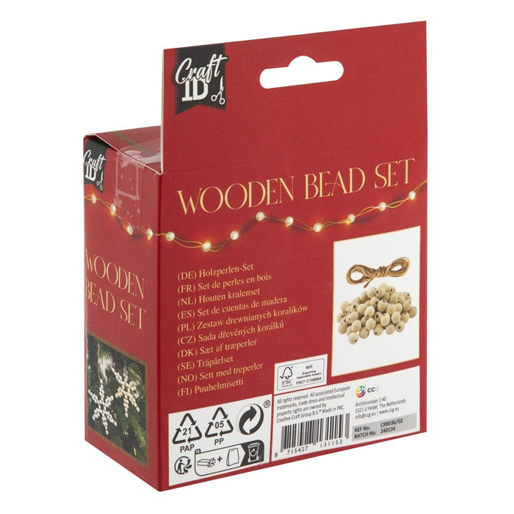 Sada drevených korálikov XMAS STARS — obrázok 3