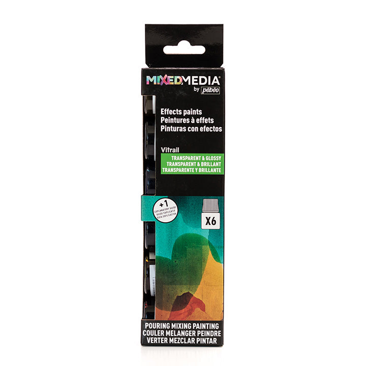 Sada farieb Mixed Media Pebeo - Vitrail 6 x 20 ml